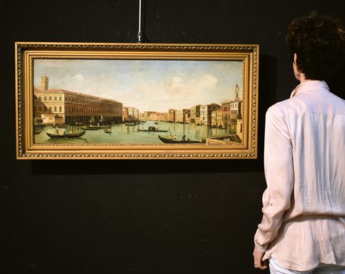 Venice, view of the Grand Canal from the Rialto Bridge